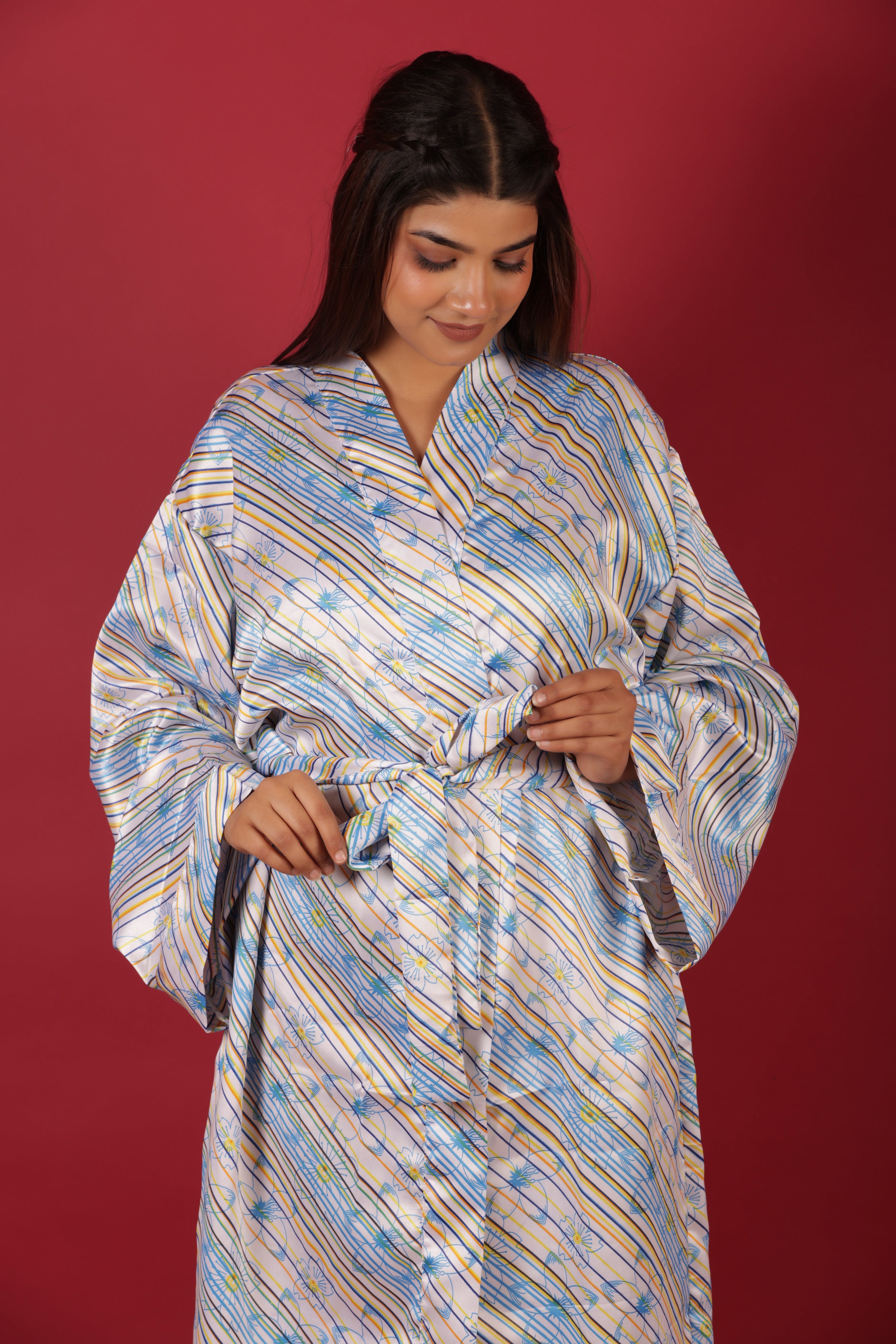 Long Satin Bridesmaid Gift Robe Dress